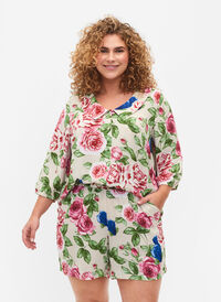 Shorts med blomstermønster, Bright Flower , Model