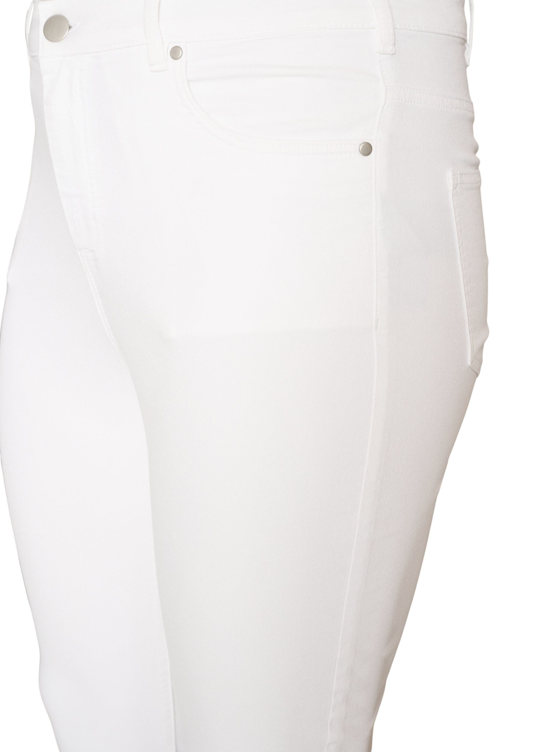 ZizziAmy super slim fit jeans med h&oslash;yt liv, Hvit, Packshot image number 2