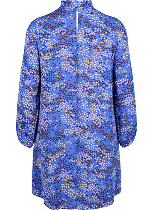 Zizzi FLASH – Langermet kjole med trykk, Dazzling Blue AOP, Packshot image number 1