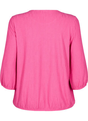 Zizzi Bluse med tekstur og 3/4 ermer, Rosa, Packshot image number 1