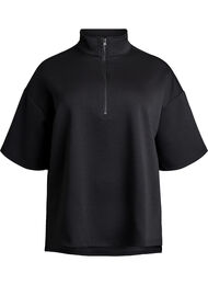 Kortermet genser med høy hals, Black