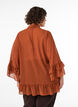 Bluse med b&aring;ndknyting og volangdetaljer, Brun, Model image number 2