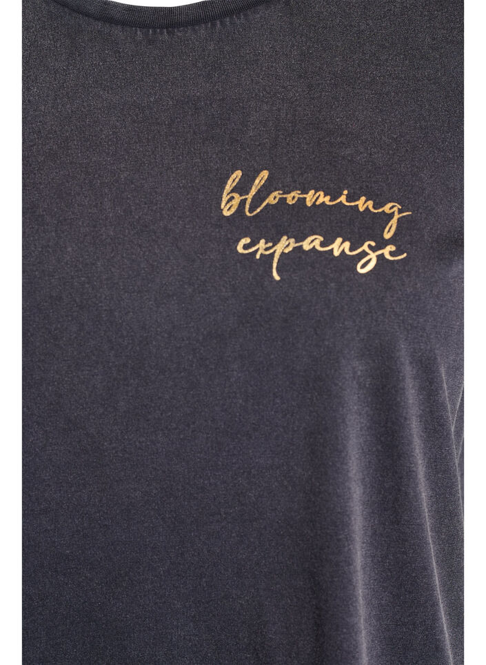 T-skjorte i økologisk bomull med et kult trykk, Grå, Packshot image number 2