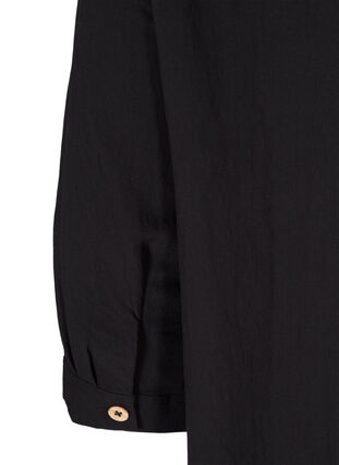 Bluse i viskose med knapper og V-hals, Black, Packshot image number 3