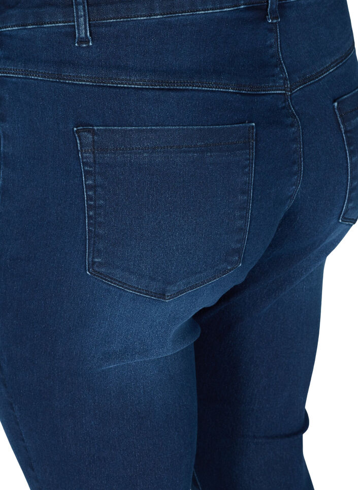 Jeggings i bomullsblanding, Dark blue denim, Packshot image number 3