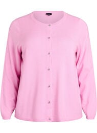 Cardigan med runde knapper, Rosa