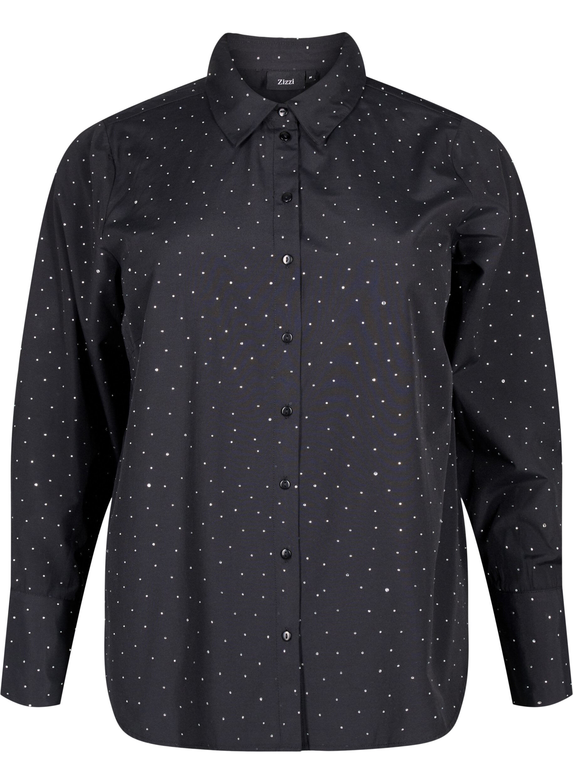 Zizzi Skjorte med strass, Black, Packshot image number 0