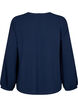 Langermet bluse med struktur, Navy Blazer, Packshot image number 1