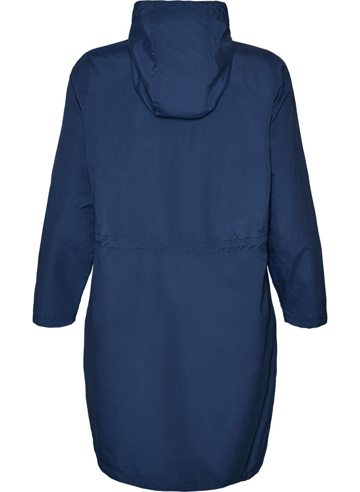 Lett parkas med hette, Bl&aring;, Packshot image number 1