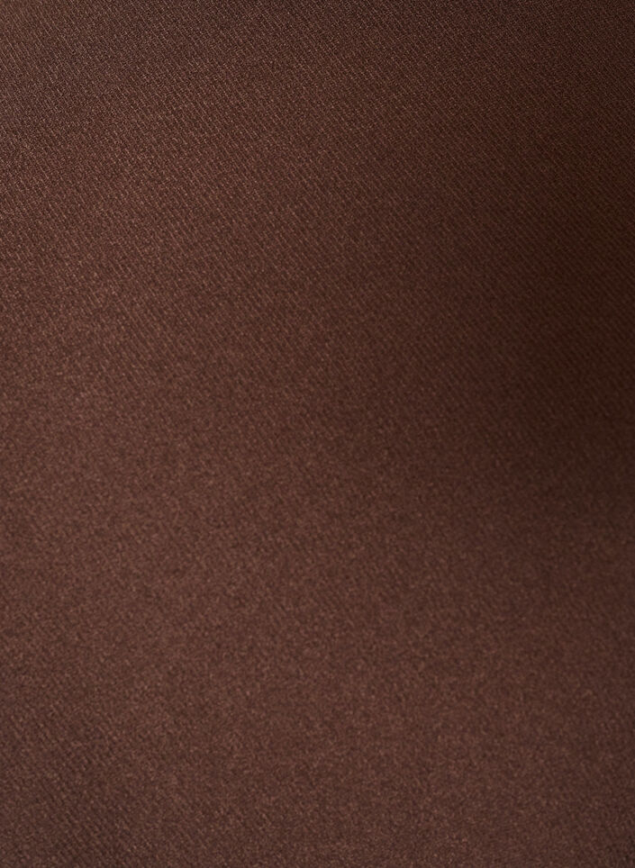 Jerseykjole med drapering og dekorativ spenne, Brun, Packshot image number 2