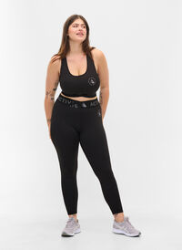 Cropped treningstights med tekst, Black, Model