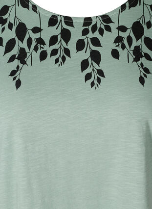 T-skjorte i bomull med mønster, Chinois Green LEAF, Packshot image number 2