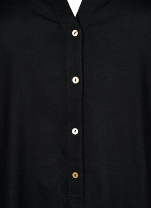 Lang skjortekjole med 3/4 ermer, Black, Packshot image number 2