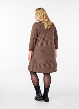 Zizzi Kjole med 3/4-lange ermer og stripemønster, Ch. Martini Mel., Model image number 1