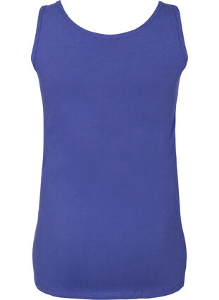 Ensfarget basistopp i bomull, Deep Cobalt, Packshot image number 1