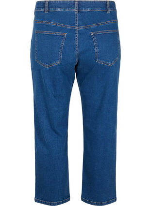 Zizzi Cropped Vera jeans med straight fit, Blå, Packshot image number 1