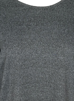 Melert bluse med blonder på ryggen, Dark Grey Melange, Packshot image number 2