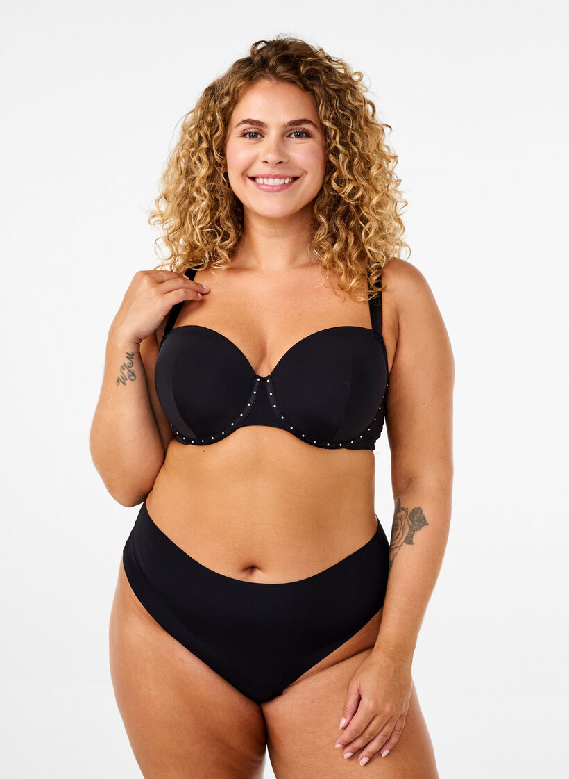 Formstøpt BH med rhinestener, Black, Model