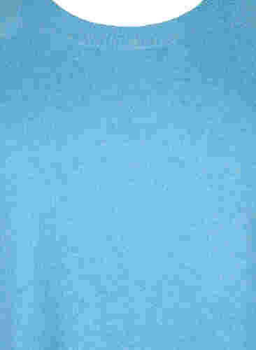 Melert strikkegenser med knappedetaljer, River Blue WhiteMel., Packshot image number 2