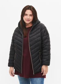 Lettvektsjakke med hette, Black, Model