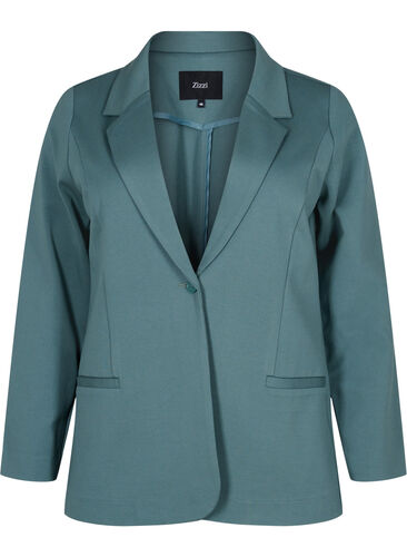 Enkel blazer med knapp og pyntelommer, Silver Pine, Packshot image number 0