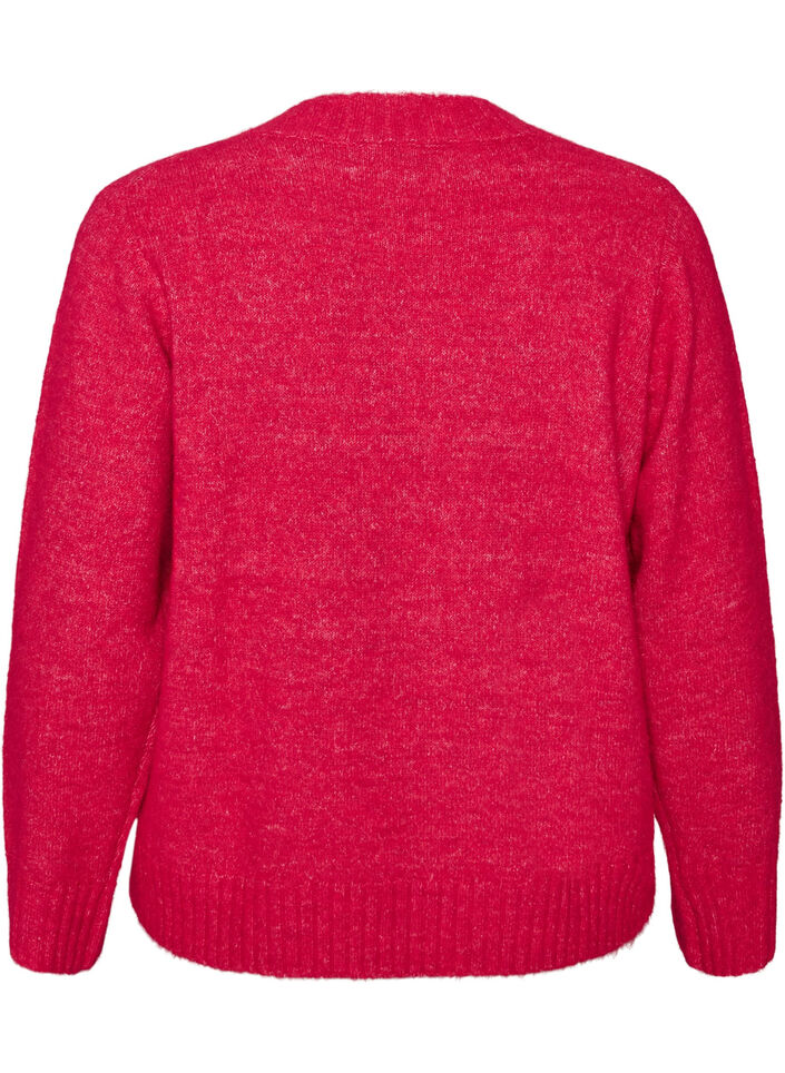 Genser med V-hals, Rosa, Packshot image number 1
