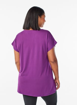 Zizzi Lang treningst-skjorte, Lilla, Model image number 2