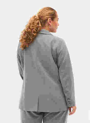 Enkel blazer med lommer, Medium Grey Melange, Model image number 1