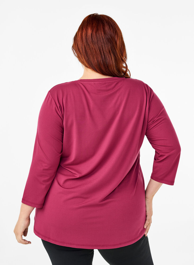 Treningsbluse med 3/4-ermer, R&oslash;d, Model image number 2