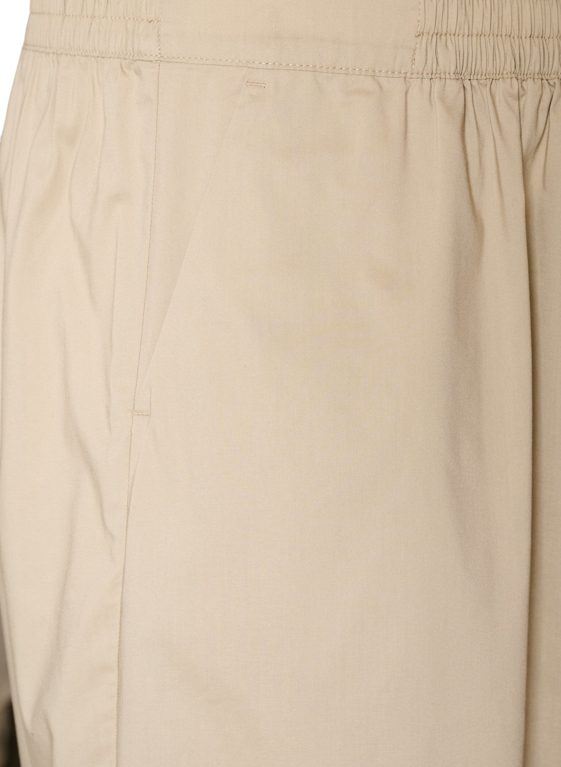 ZizziBallongbukser med lommer og elastisk midje, Beige, Packshot image number 2