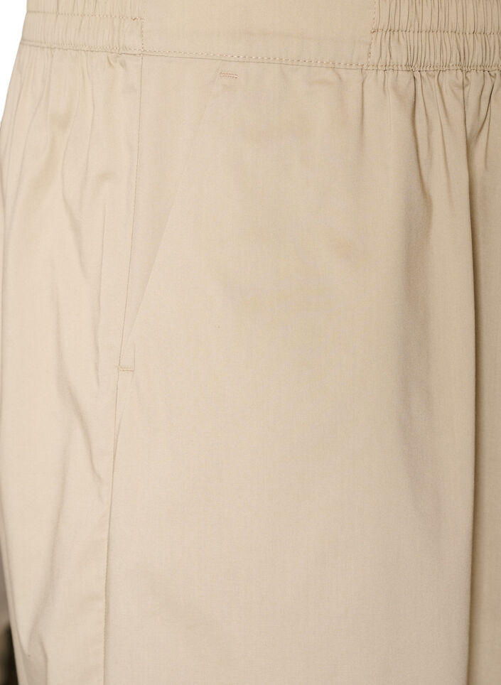 Ballongbukser med lommer og elastisk midje, Beige, Packshot image number 2