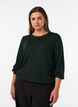 Bluse med vertikal struktur og glittertr&aring;d, Gr&oslash;nn, Model image number 0