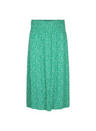 FLASH - Maxiskjørt i viskose med vaffelsøm, Bright Green Wh.AOP