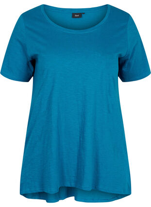 T-skjorte i bomull, Moroccan Blue, Packshot image number 0