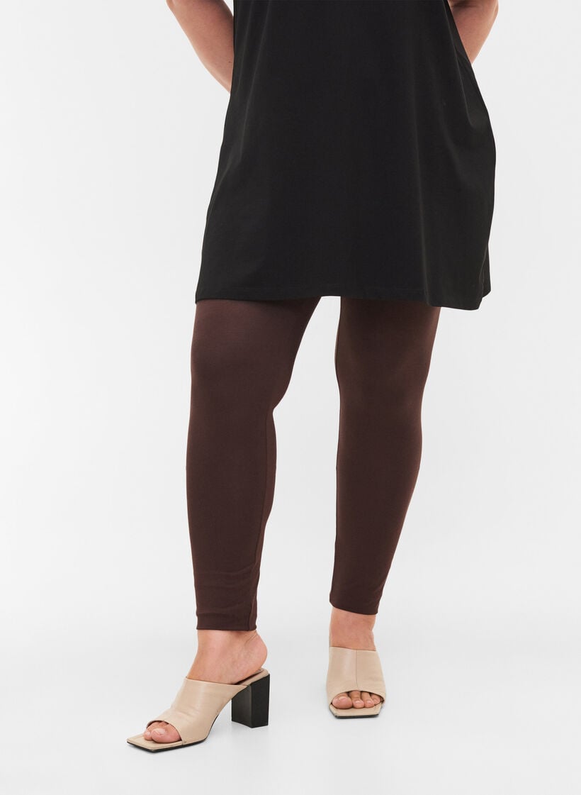 Basis leggings i viskose, Brun, Model image number 3