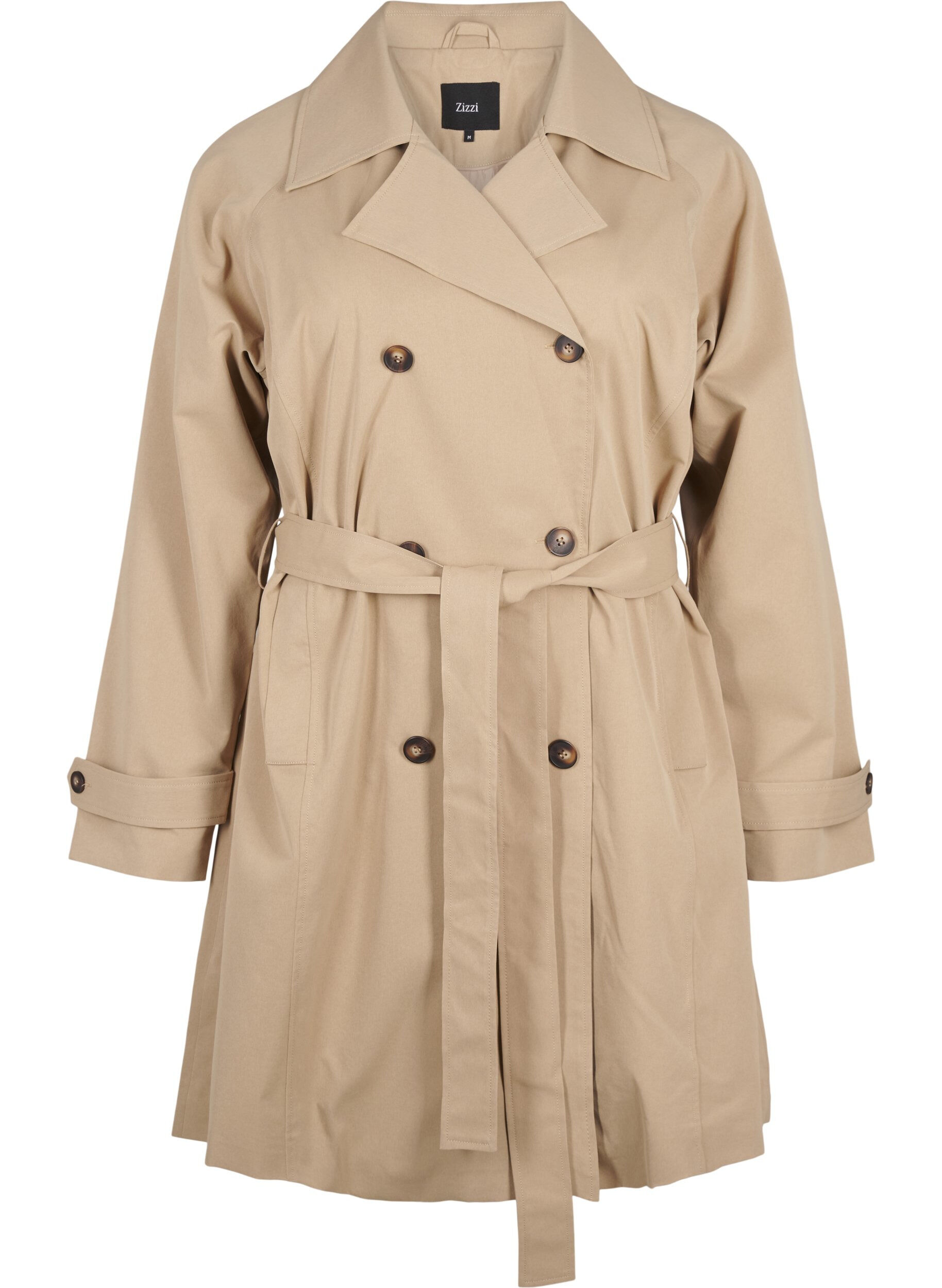 Midilang trenchcoat med belte