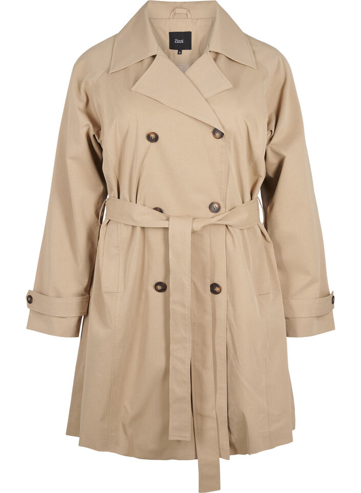 Midilang trenchcoat med belte, Incense, Packshot