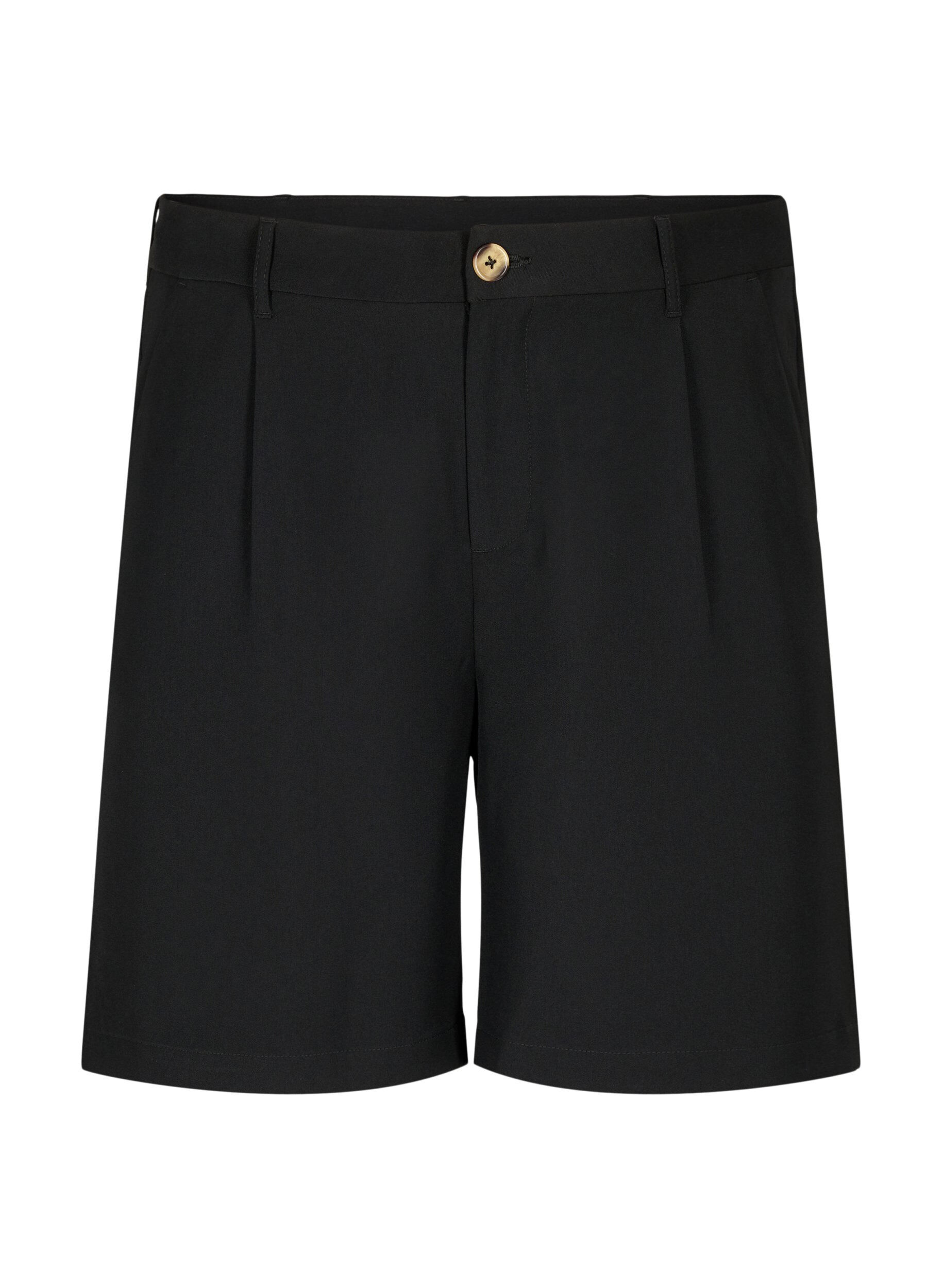 Zizzi Bermudashorts med h&oslash;y midje, Black, Packshot image number 0