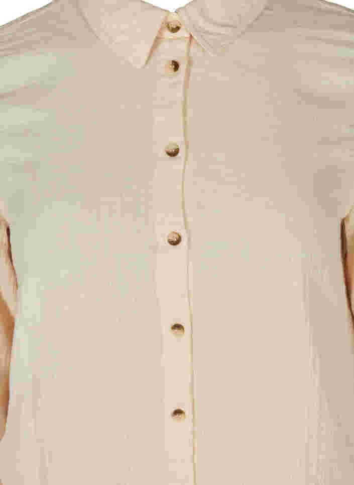 Lang bomullsskjorte med en klassisk krage, Mother Of Pearl, Packshot image number 3