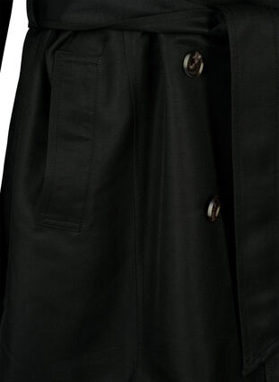 Kort trenchcoat med belte, Black, Packshot image number 3