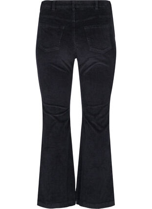 Fløyelsbukse med bootcut, Black, Packshot image number 1