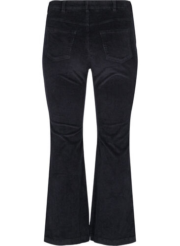 Fløyelsbukse med bootcut, Black, Packshot image number 1