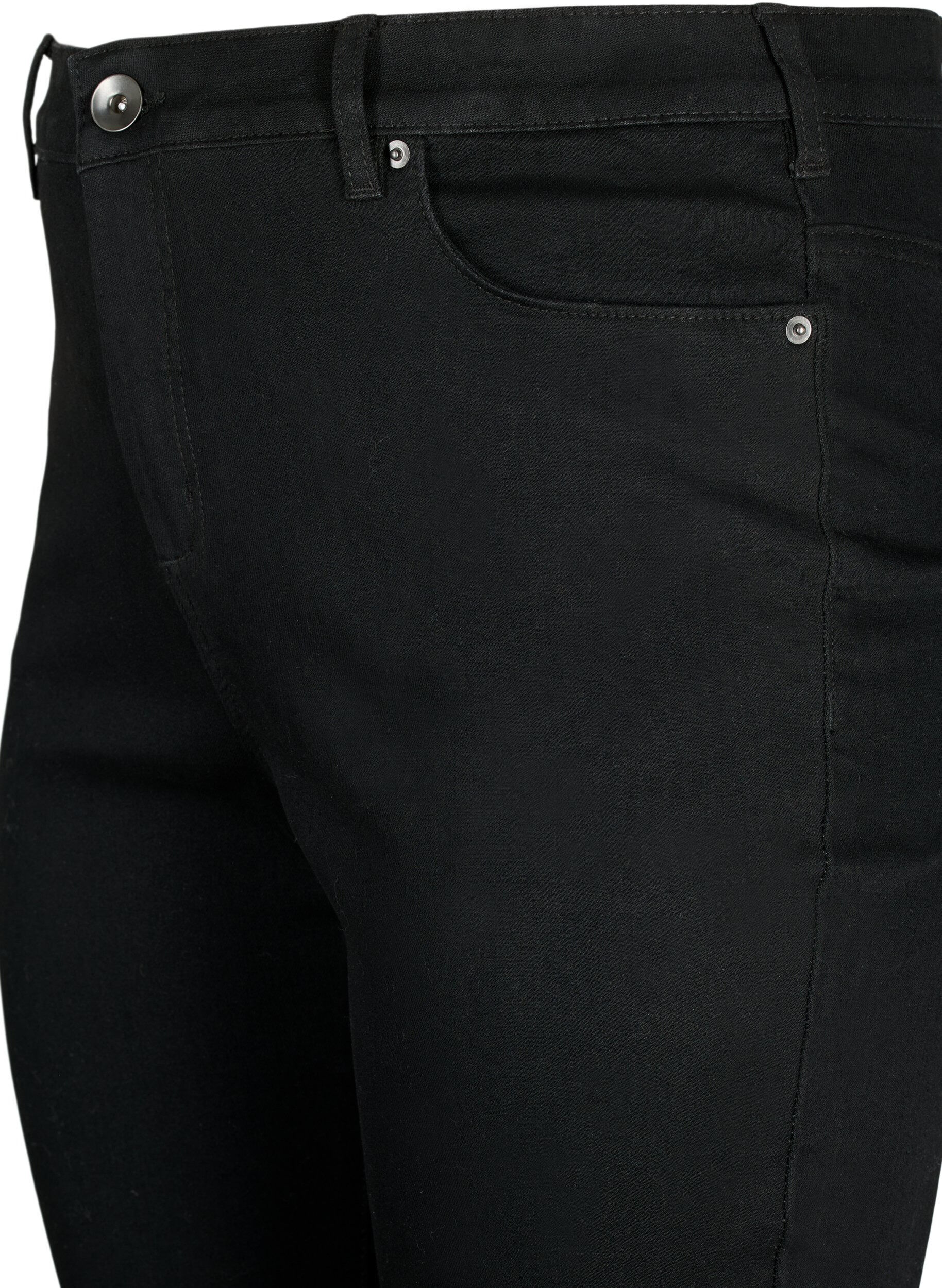 ZizziAmy jeans med h&oslash;y midje og supersmal passform, Svart, Packshot image number 2