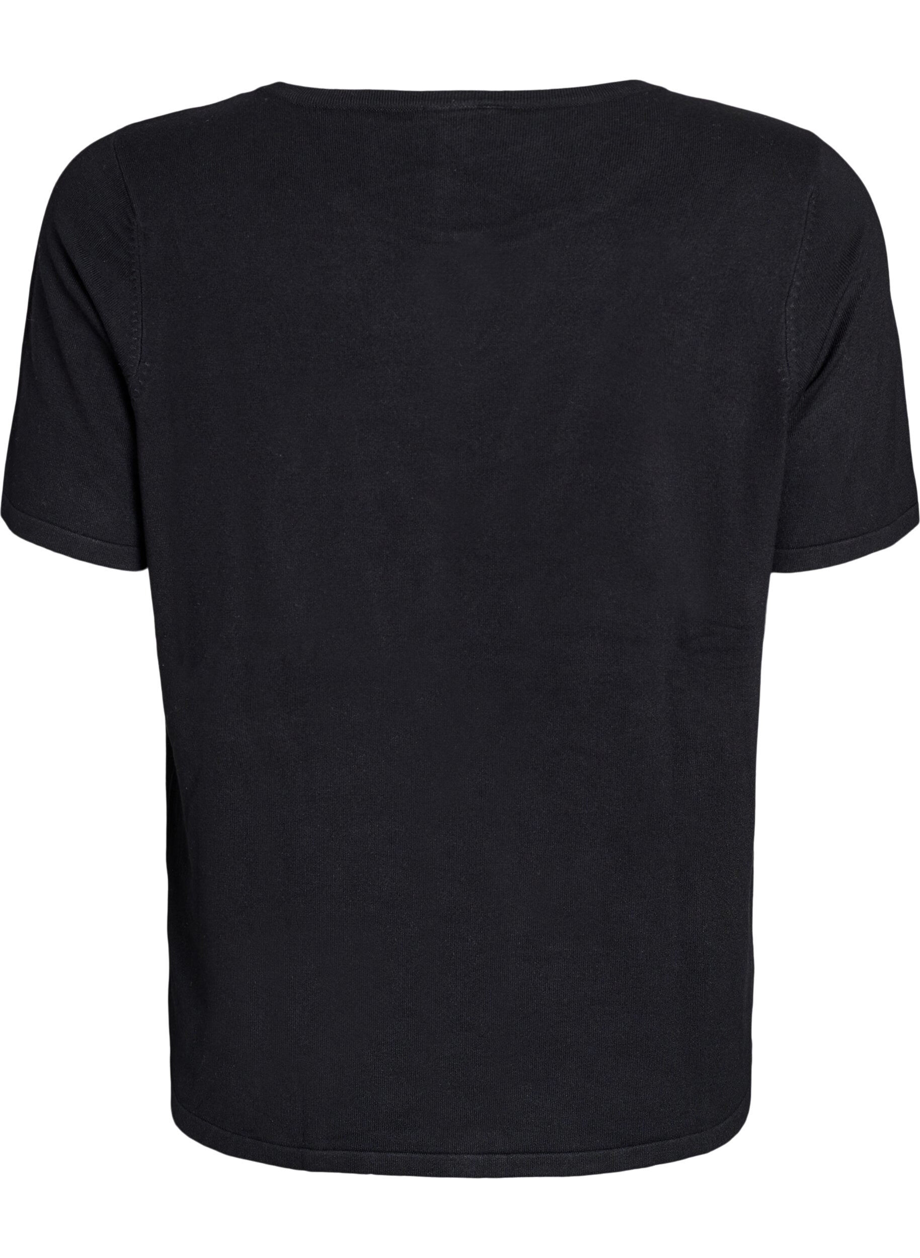 Zizzi Kortermet strikket cardigan i viskose, Svart, Packshot image number 1