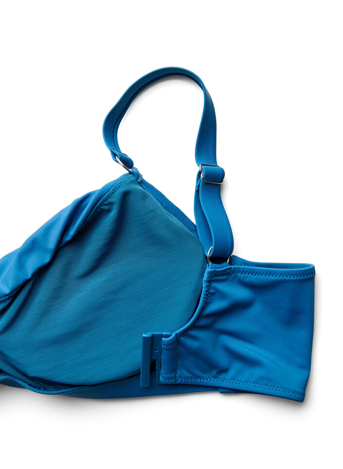 Bikinitopp med b&oslash;yle og drapering, Bl&aring;, Packshot image number 3