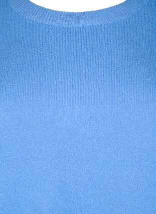 Langermet genser med rund hals	, Blue Bonnet Mel., Packshot image number 2