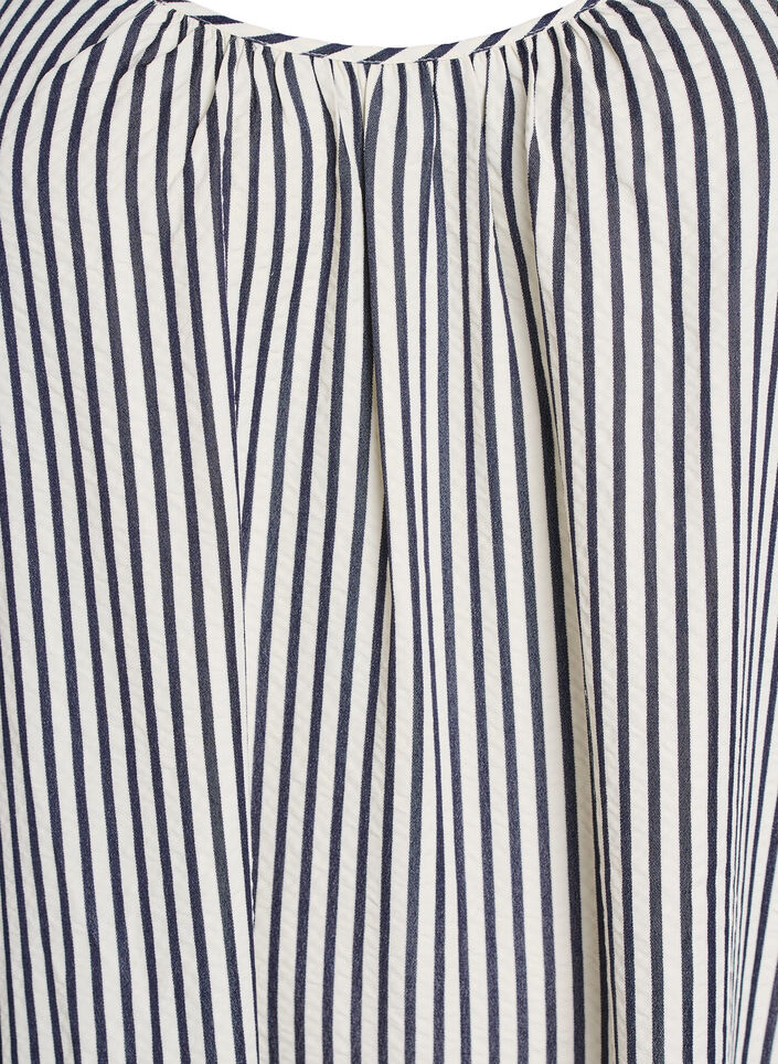 Sommerkjole med striper og A-form, Svart, Packshot image number 2