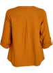 Bluse i bomullsmuslin med broderi anglaise, Orange, Packshot image number 1