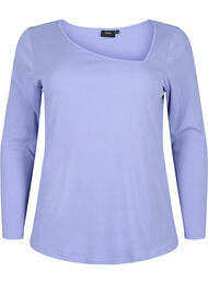 Langermet t-skjorte med asymmetrisk snitt, Lavender Violet
