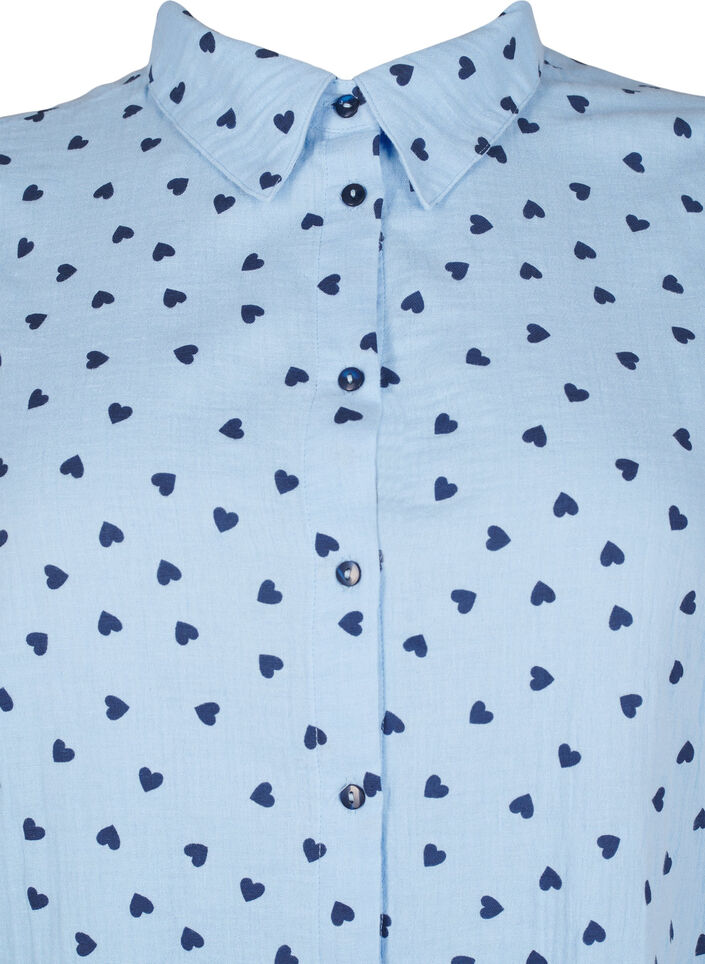 Skjortebluse med 3/4 ermer, D.R.Blue N.A.Hearts, Packshot